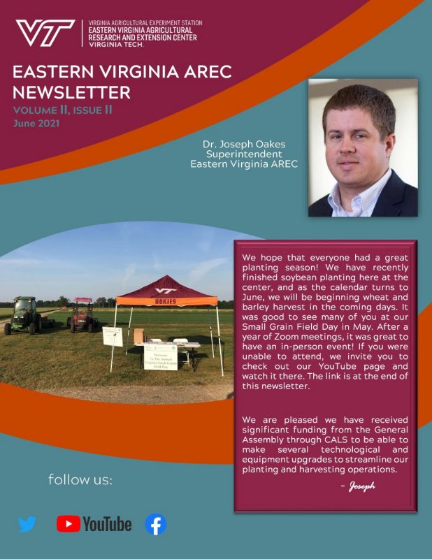 Image of front page of EVAREC June Newsletter