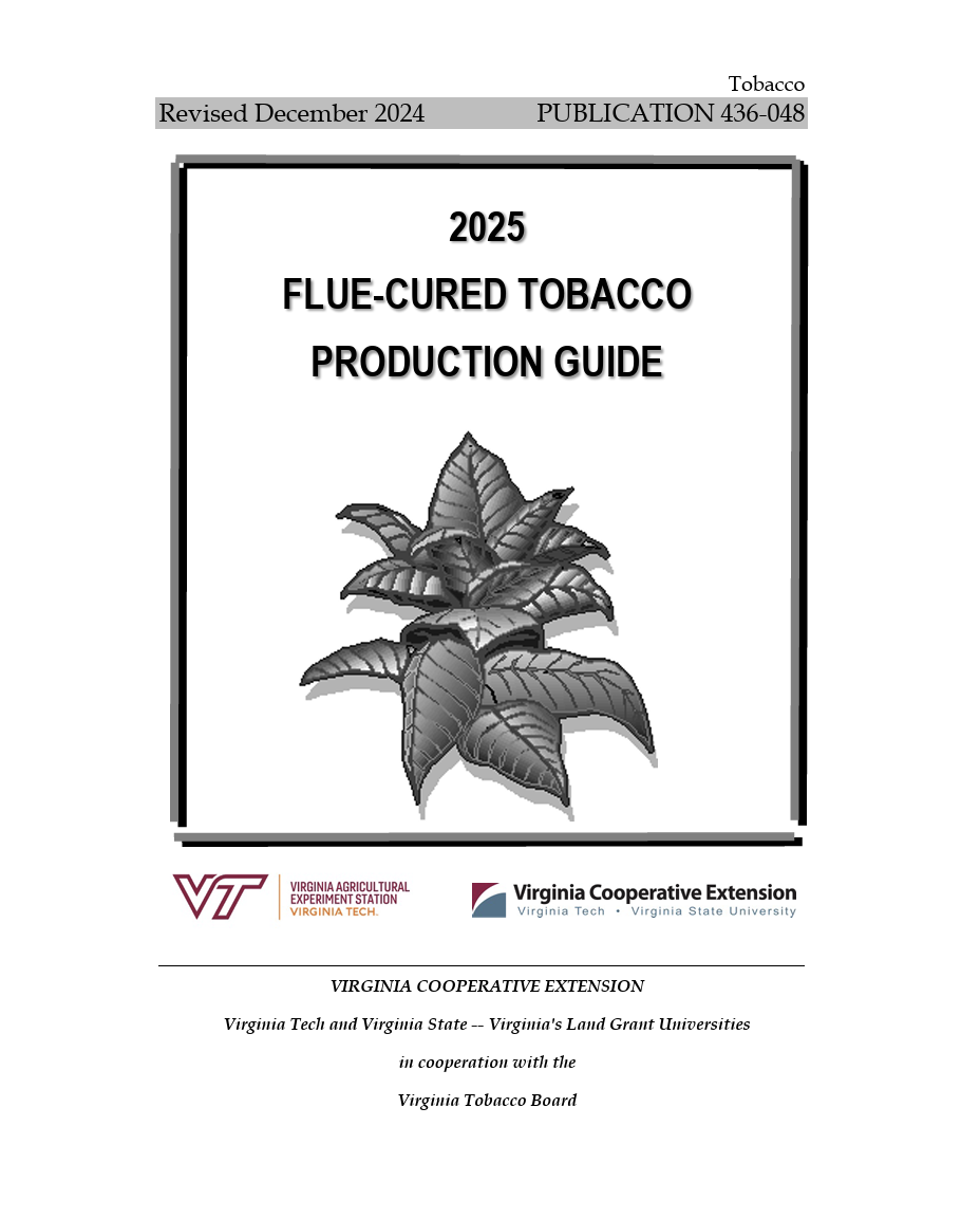 Black and white cover of the 2025 Flue-Cured Tobacco Producation Guide