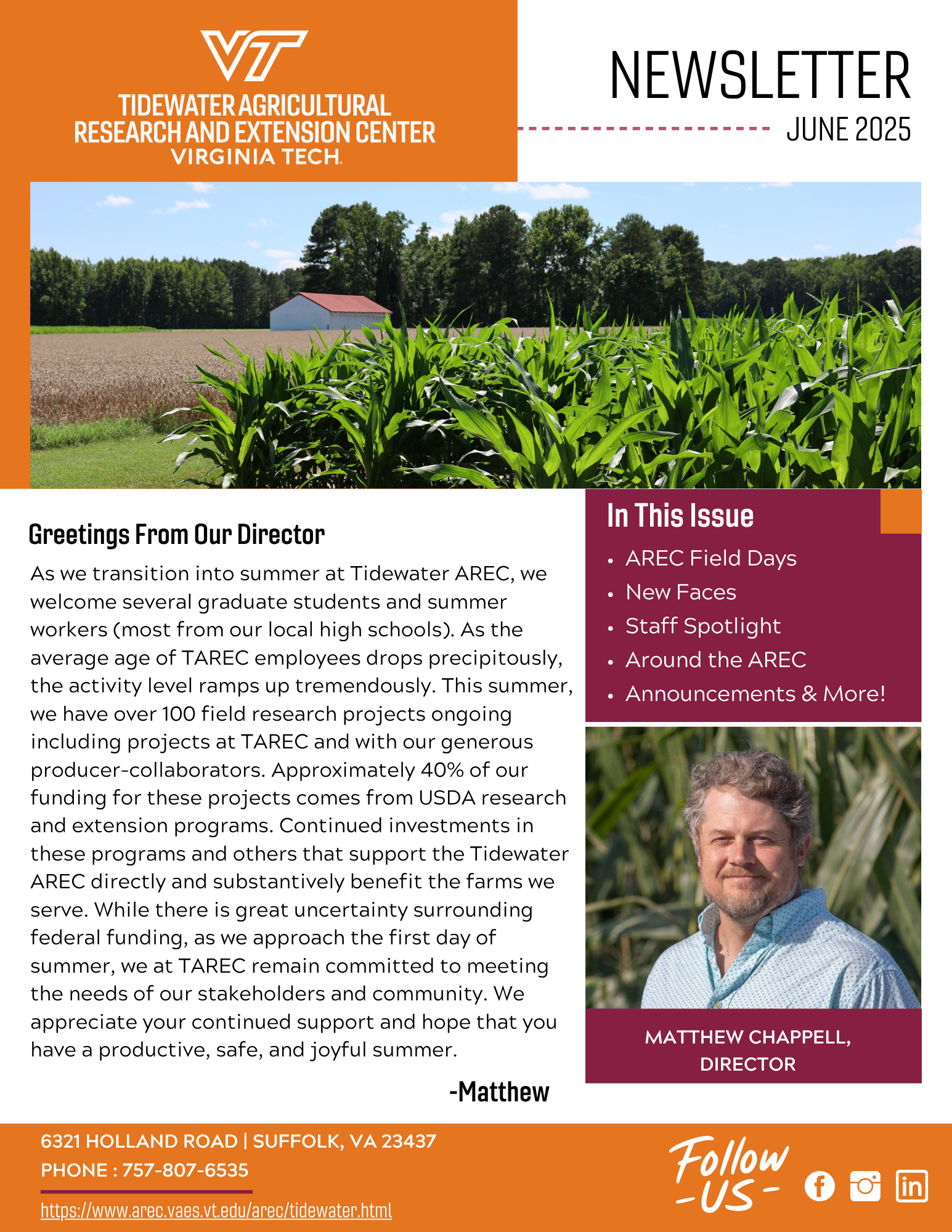 Cover of the June 2025 Tidewater AREC Newsletter