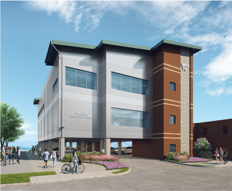 A rendering of the new 21,700-square-foot Virginia Seafood AREC facility