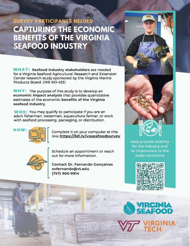 Flyer - Survey economic impact of the Virginia seafood industry