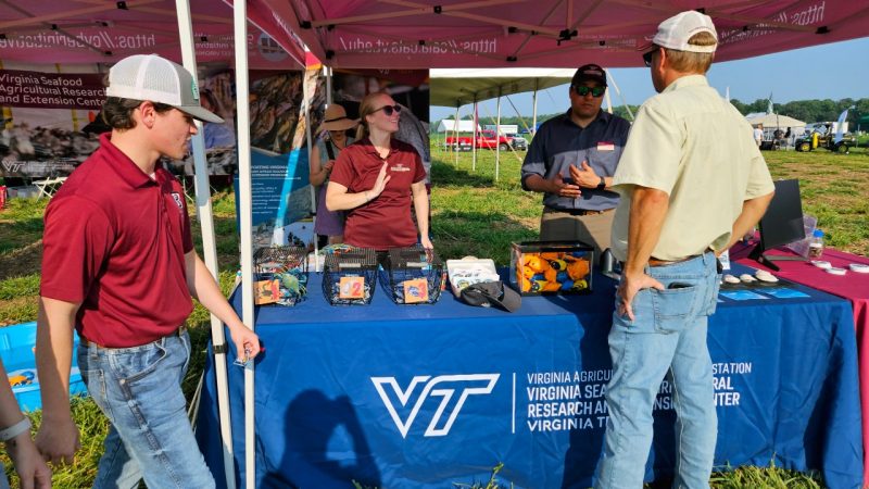 Attendees visit VSAREC booth.