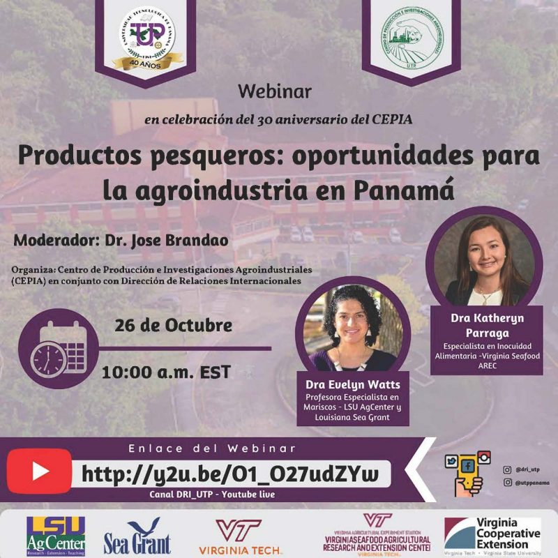 Flyer for webinar: Seafood Industry in Panama