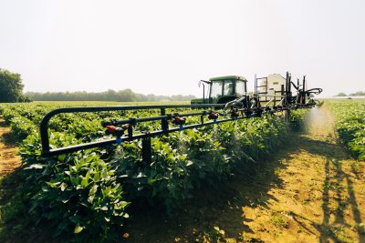 image of crops being sprayed