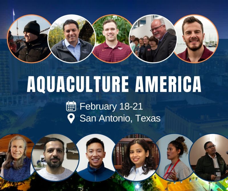 Headshots of researchers from the VSAREC attending Aquaculture America.