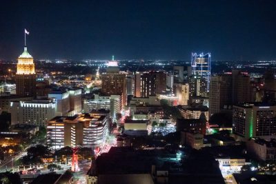 San Antonio skyline as seen from the San Antonio Marriott Rivercenter, site of Aquaculture America 2021