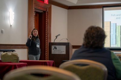 Katheryn Parraga-Estrada presents at Virginia Aquaculture Conference.