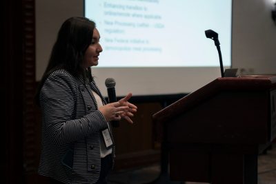 Katheryn Parraga-Estrada delivers presentation at conference