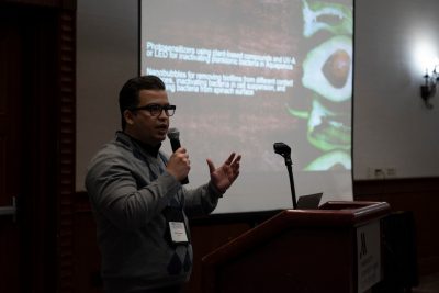 Reza Ovissipour delivers presentation at a conference
